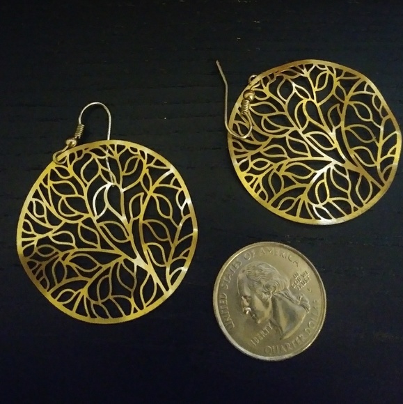 Gold Statement Earrings - Picture 3 of 4